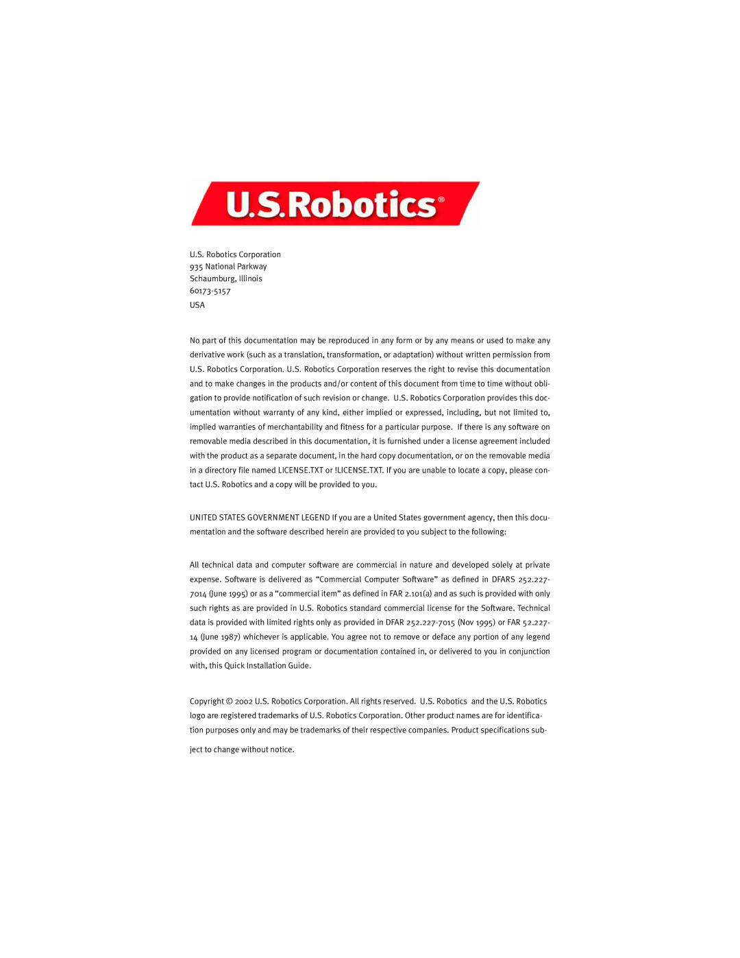 USRobotics 9003 manual Usa 