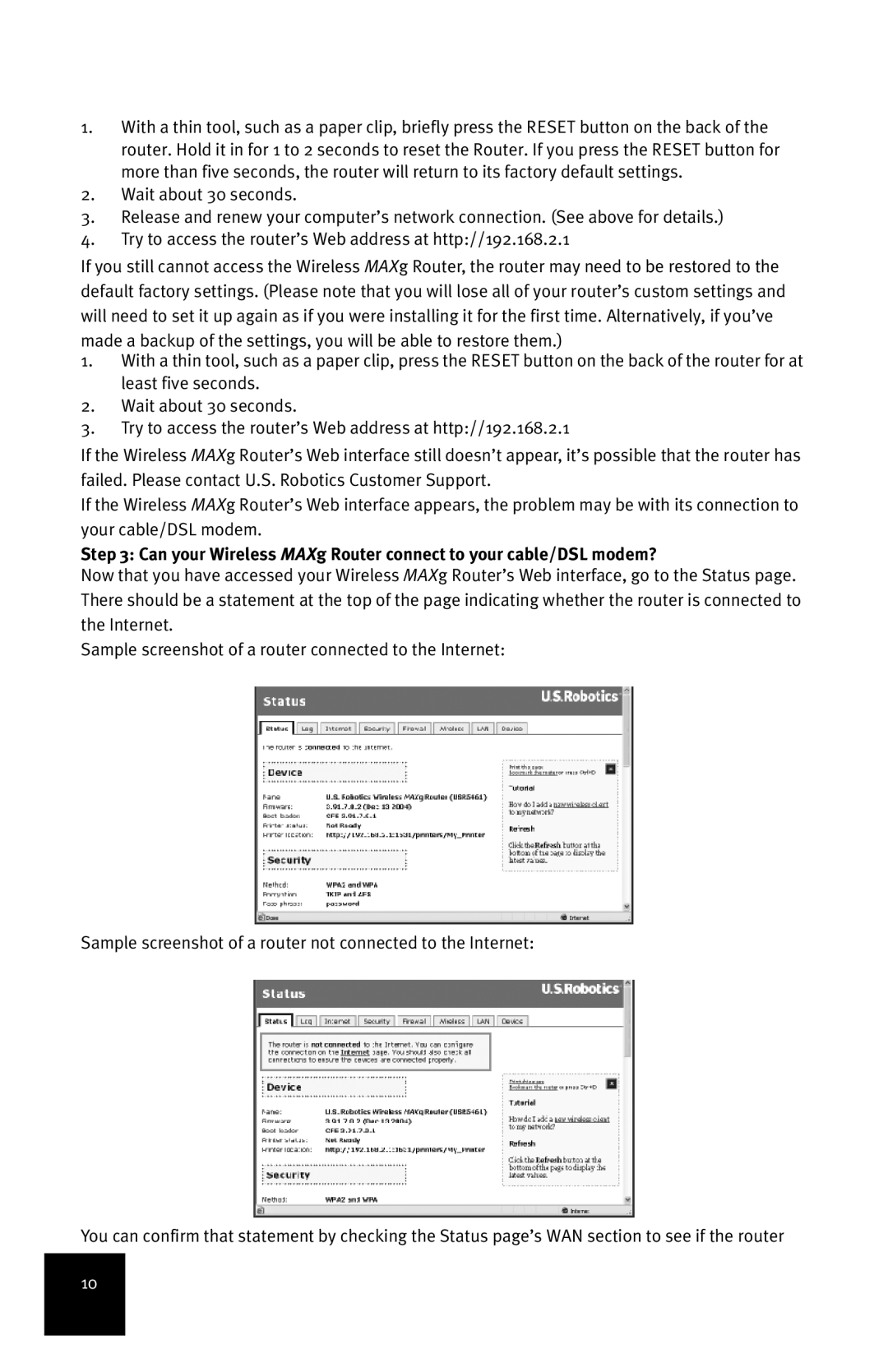 USRobotics MAXg manual 