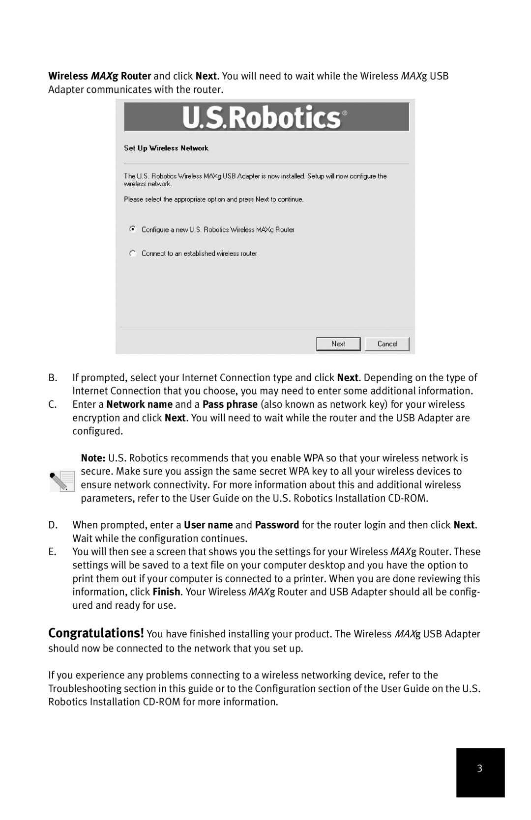 USRobotics MAXg manual 