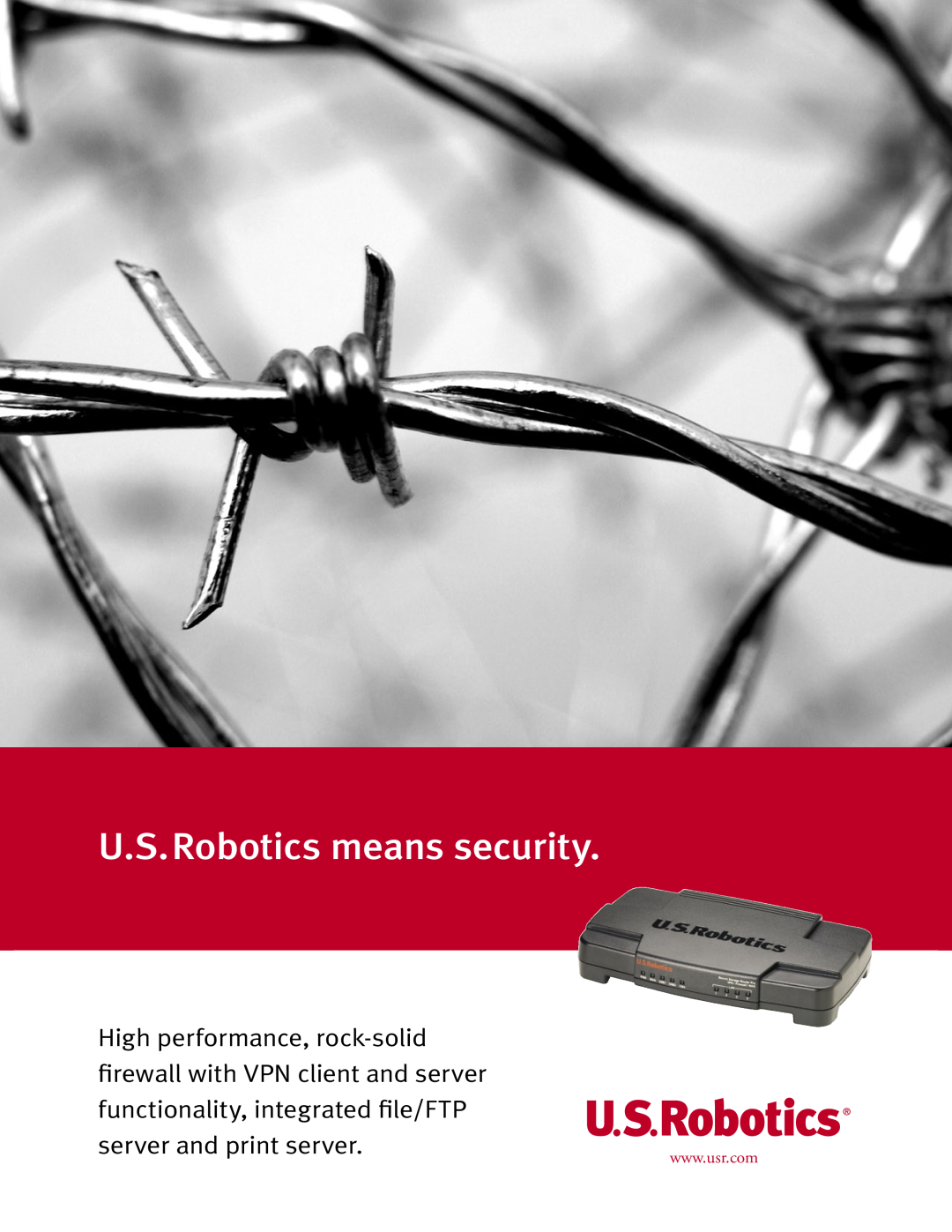 USRobotics Modem/Router manual U.S.Robotics means security, server and print server 