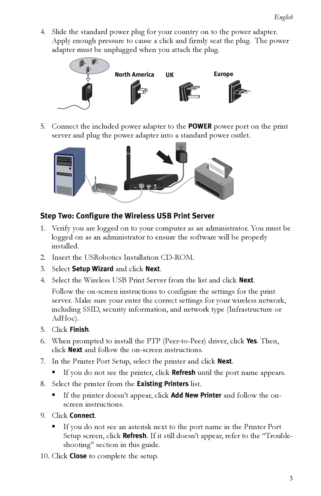 USRobotics R24.0616.00 manual Step Two Configure the Wireless USB Print Server 