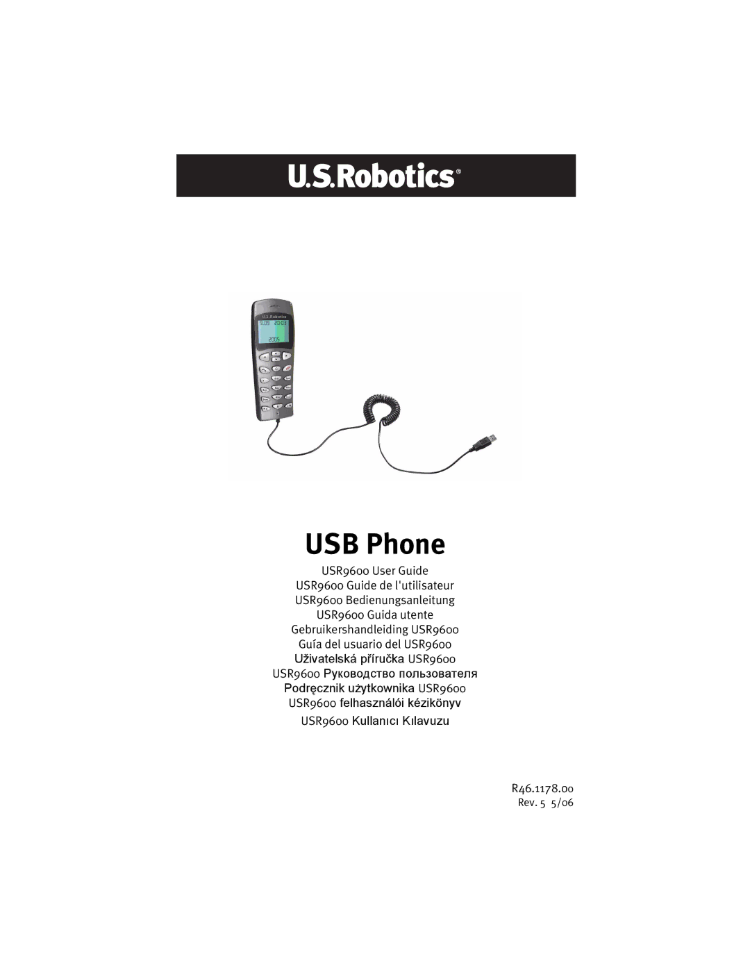 USRobotics USR9600 manual USB Phone 