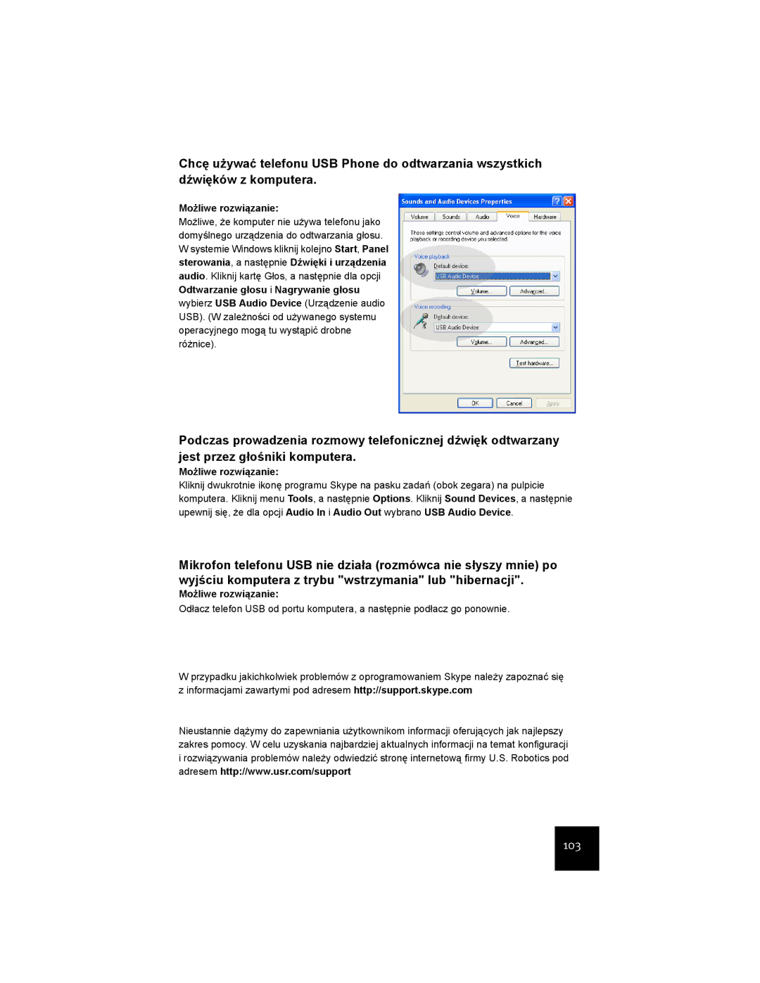 USRobotics USR9600 manual 103 