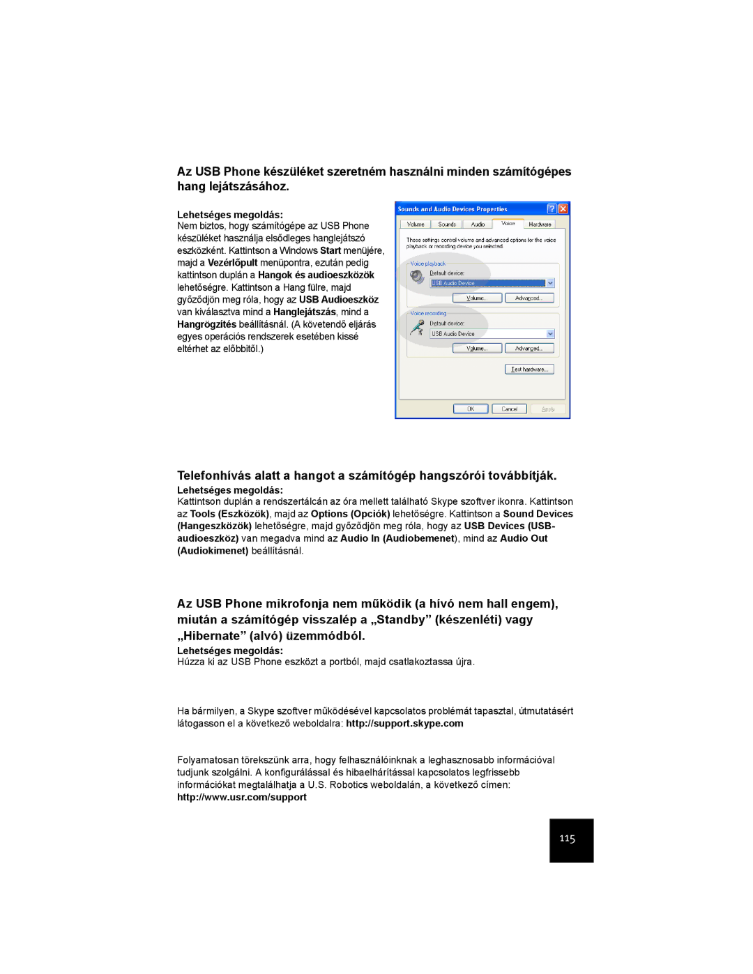 USRobotics USR9600 manual 115 