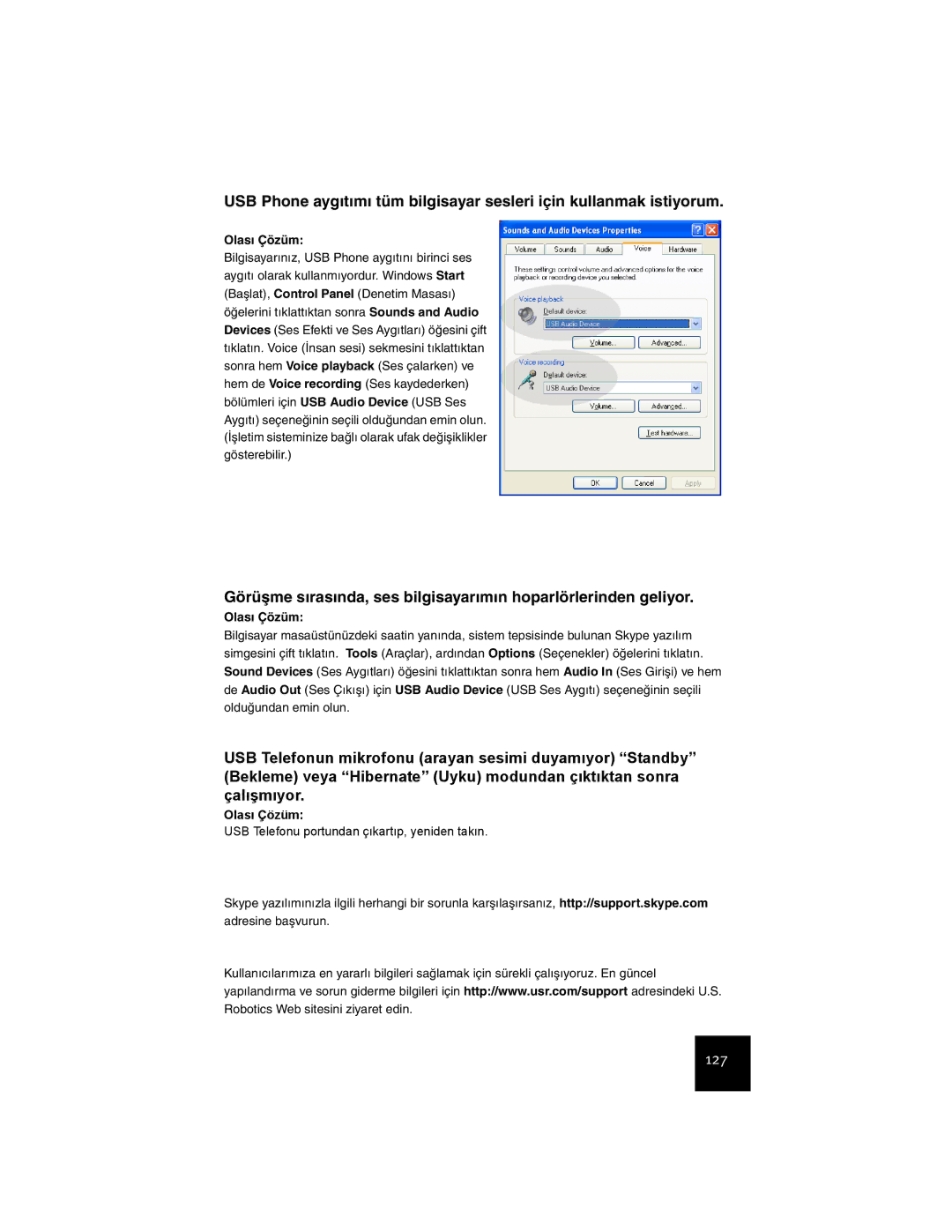 USRobotics USR9600 manual Olasõ Çözüm 