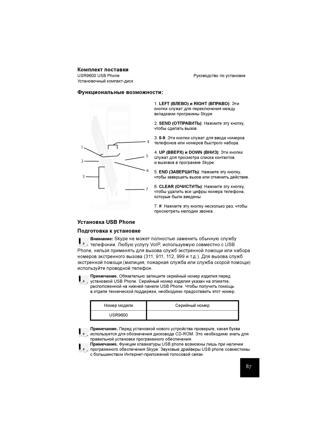 USRobotics USR9600 manual Комплект поставки, UP Вверх и Down Вниз Эти кнопки 