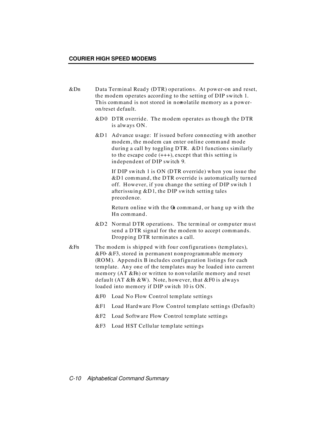 USRobotics V.34 user manual Courier High Speed Modems 