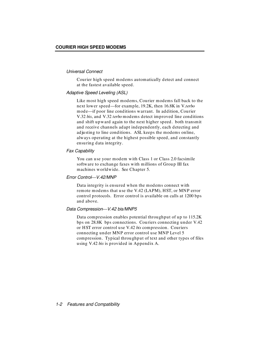 USRobotics V.34 user manual Universal Connect 