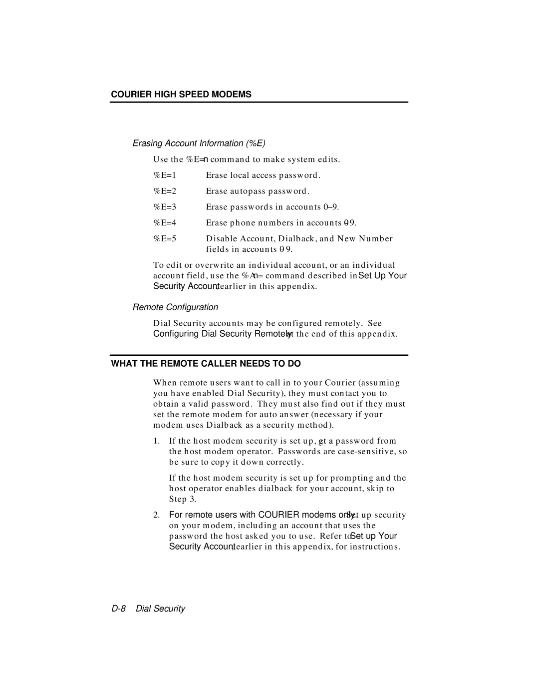 USRobotics V.34 user manual What the Remote Caller Needs to do 