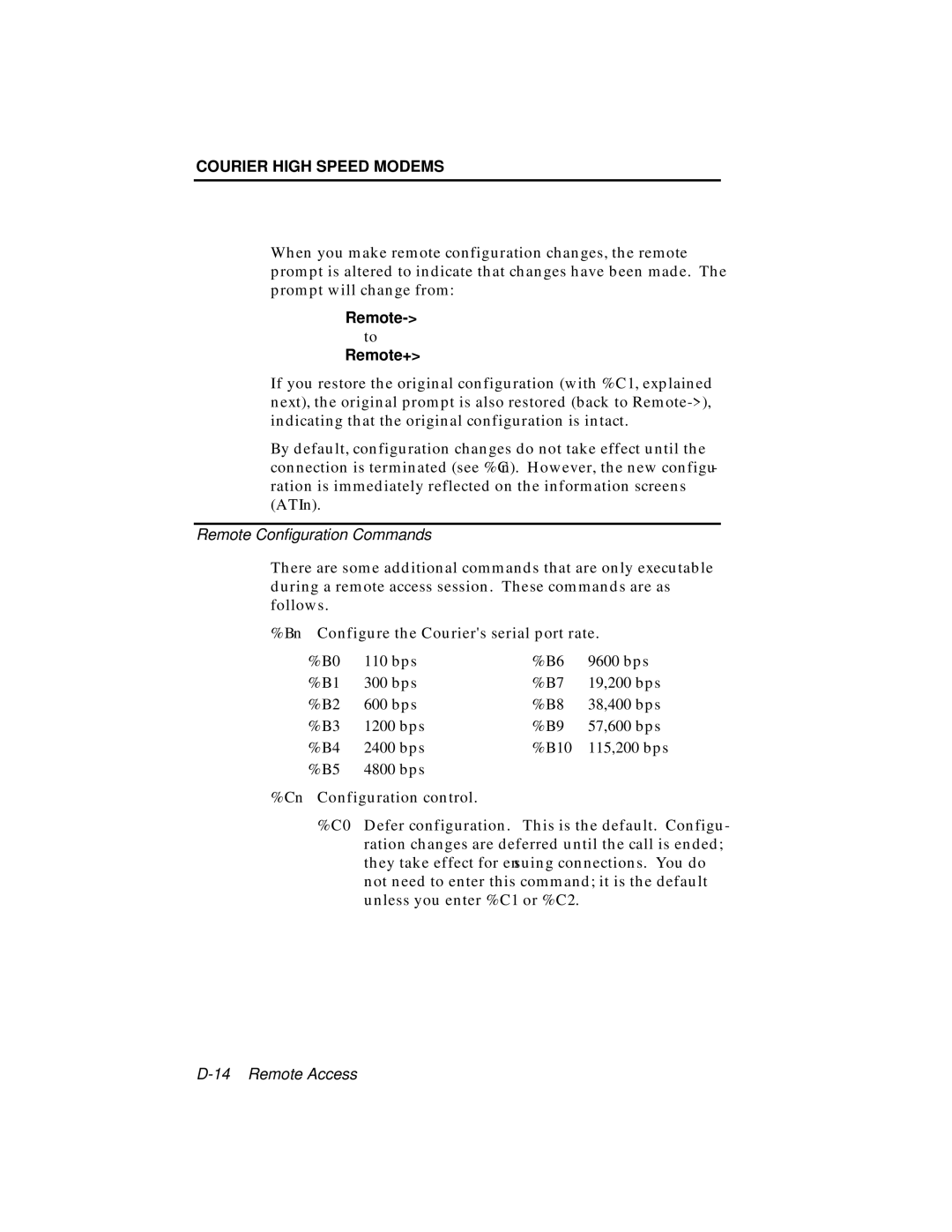 USRobotics V.34 user manual Remote Remote+ 