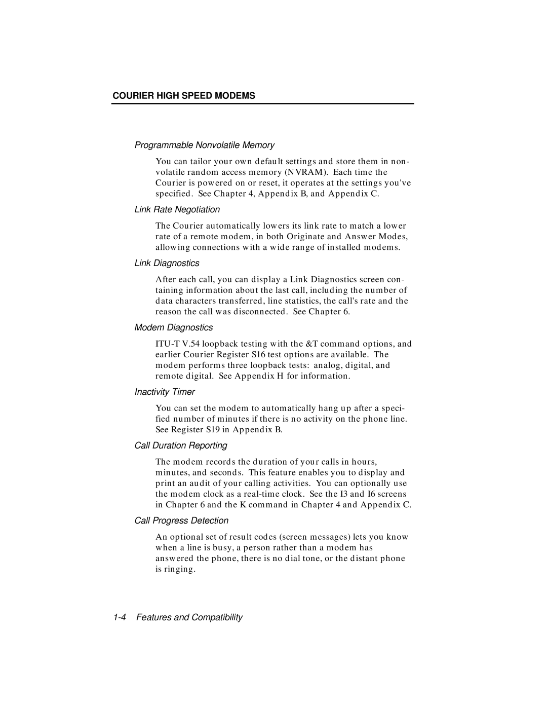 USRobotics V.34 user manual Programmable Nonvolatile Memory 