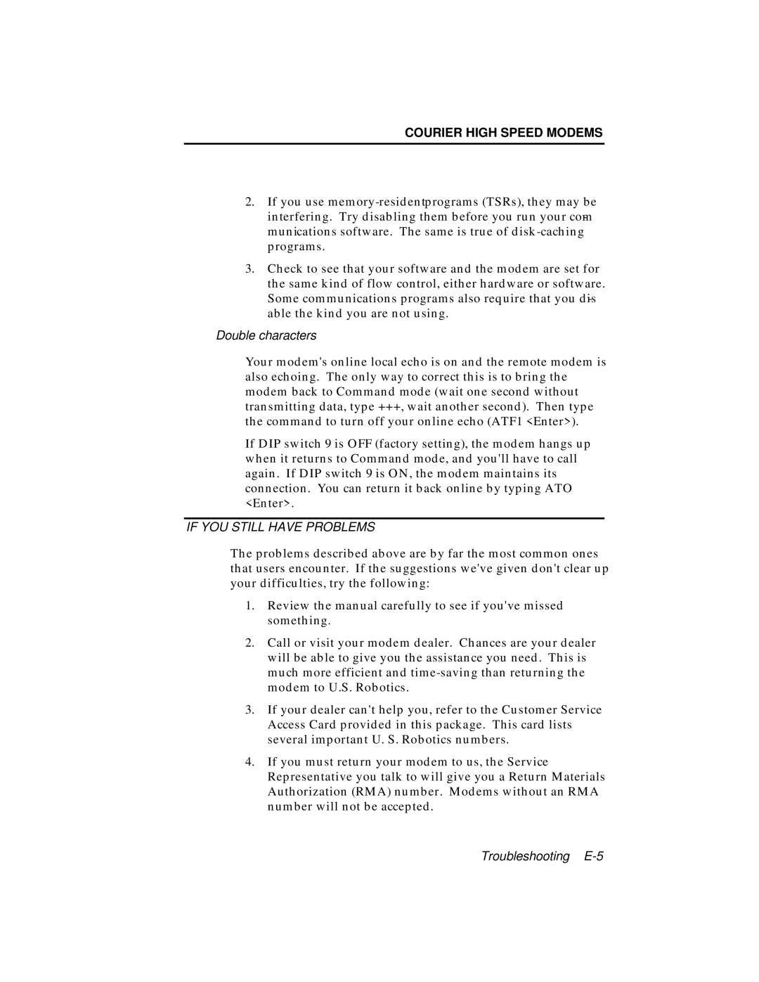 USRobotics V.34 user manual If YOU Still have Problems 