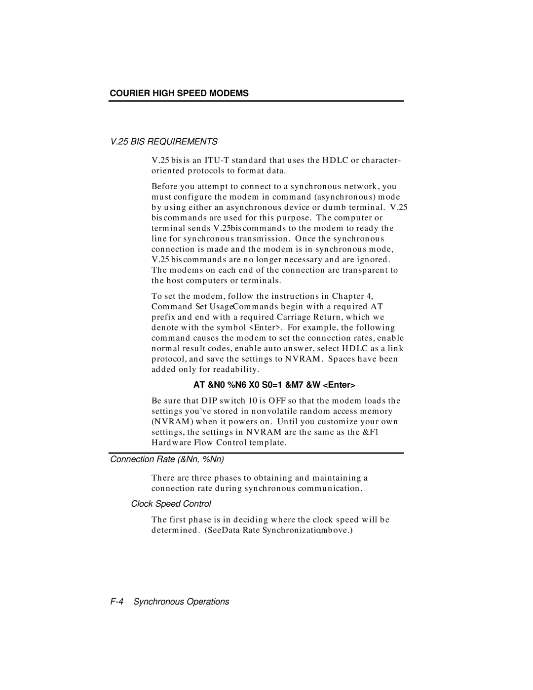 USRobotics V.34 user manual AT &N0 %N6 X0 S0=1 &M7 &W Enter 