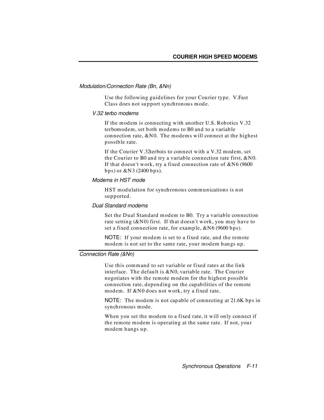 USRobotics V.34 user manual Modulation/Connection Rate Bn, &Nn 