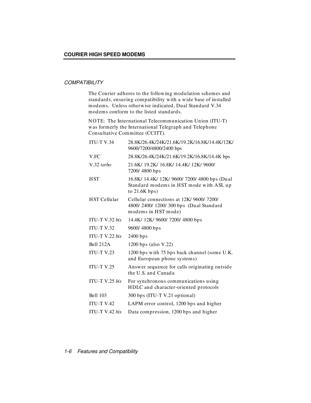 USRobotics V.34 user manual Hst 