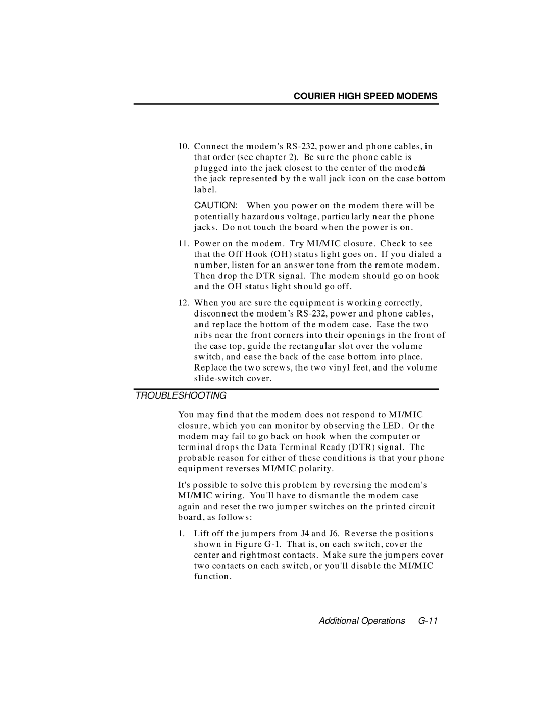 USRobotics V.34 user manual Troubleshooting 