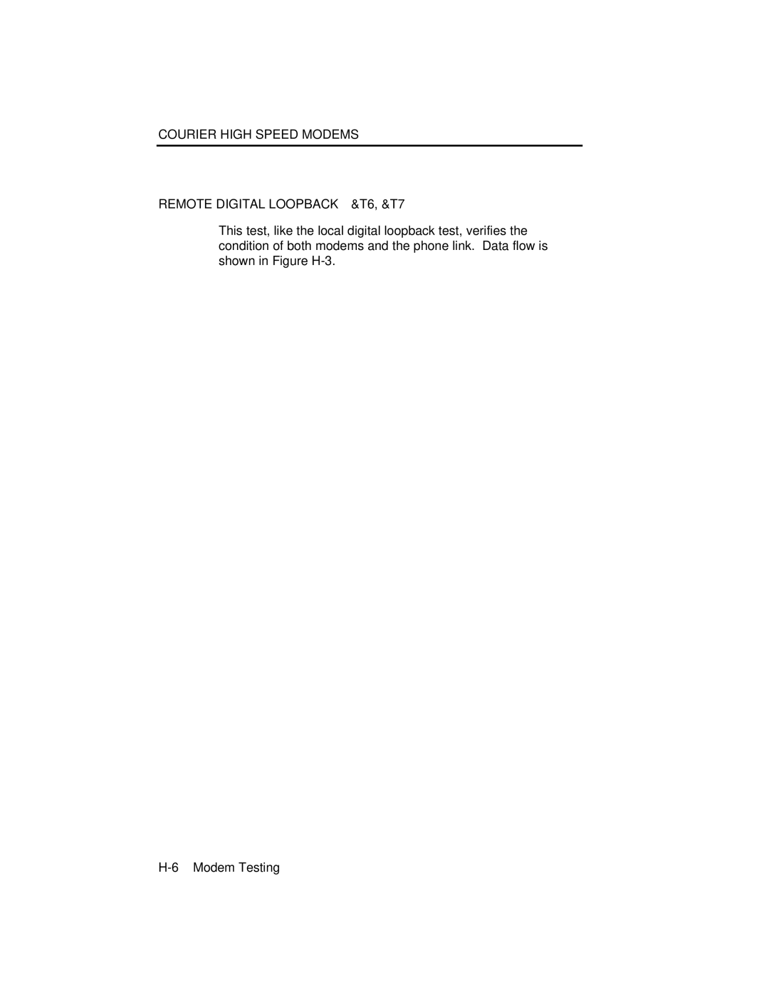 USRobotics V.34 user manual Figure H-3⎯Data Flow During Remote Digital Loopback 