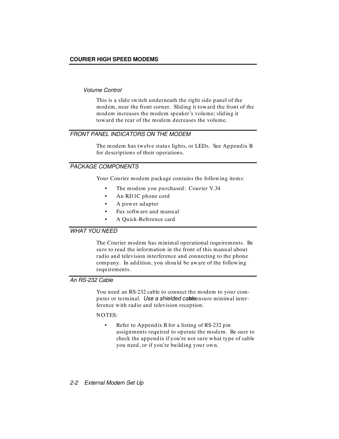 USRobotics V.34 user manual Front Panel Indicators on the Modem 