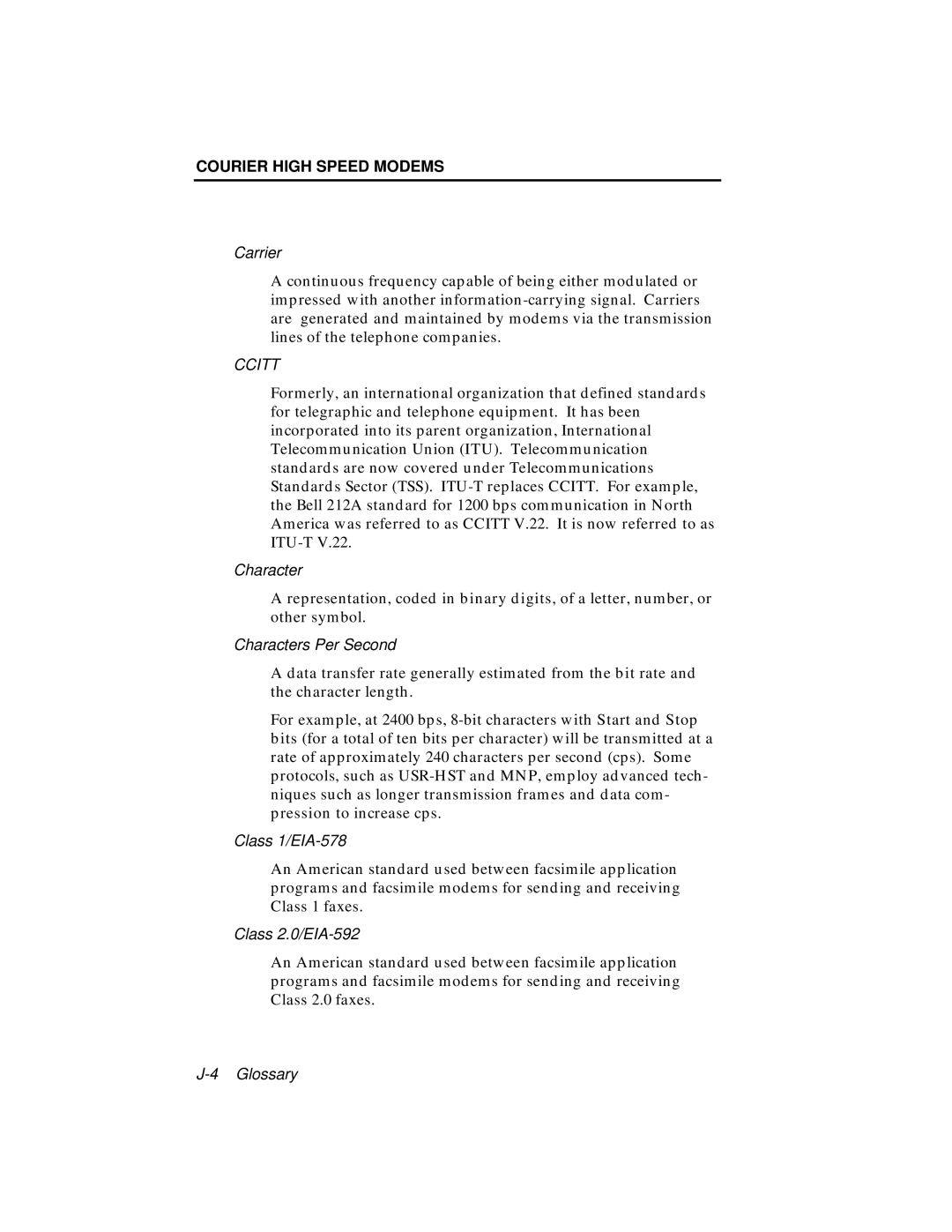 USRobotics V.34 user manual Ccitt 