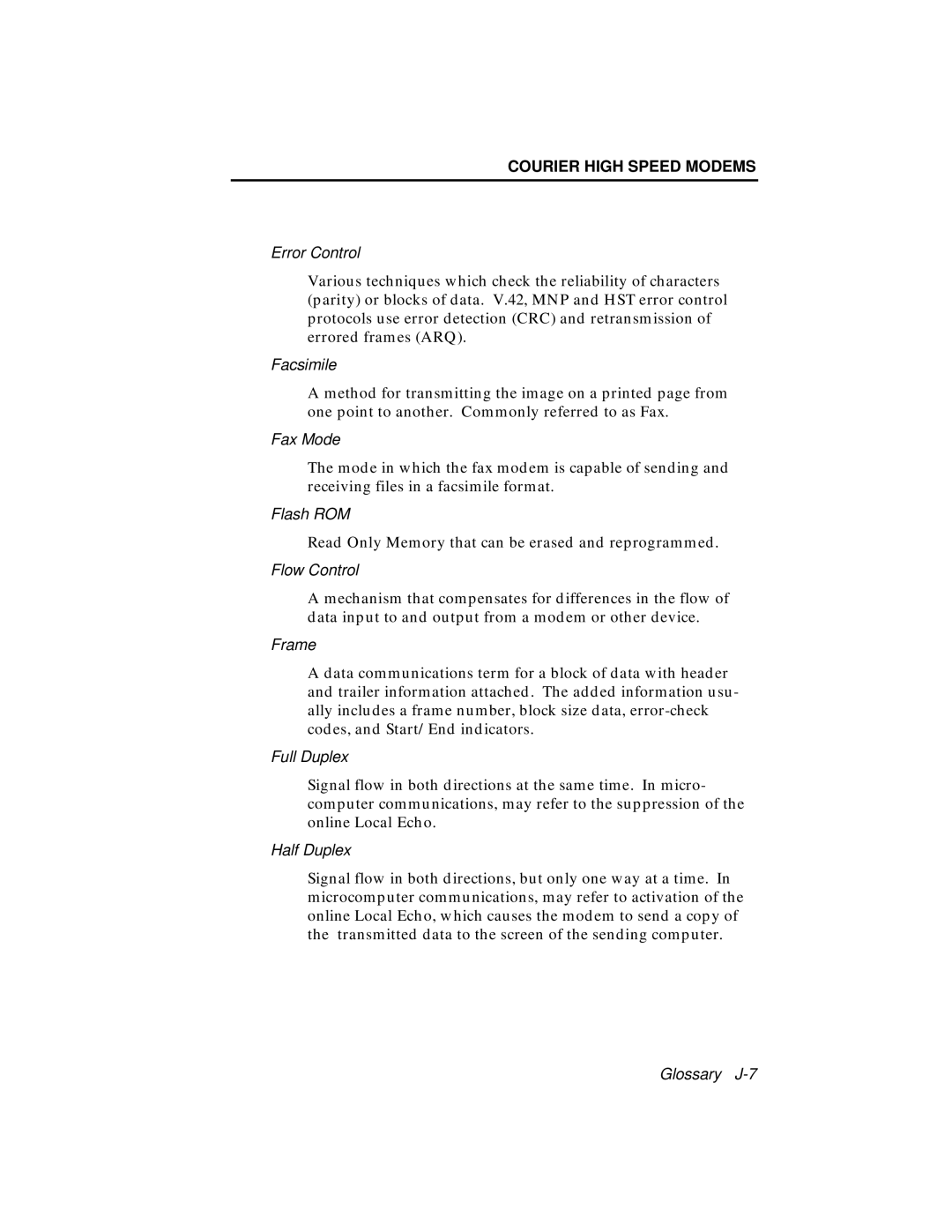 USRobotics V.34 user manual Read Only Memory that can be erased and reprogrammed 