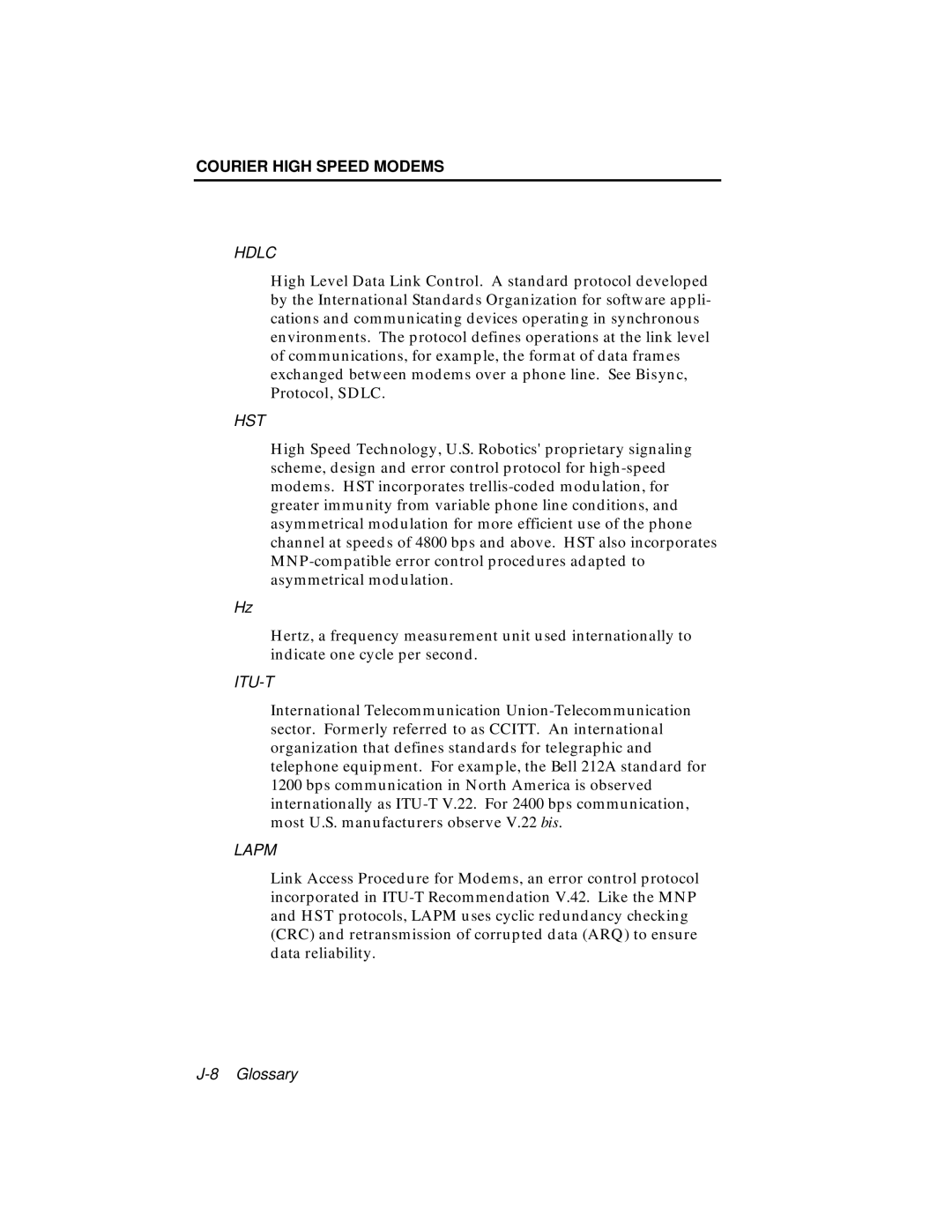 USRobotics V.34 user manual Hdlc 