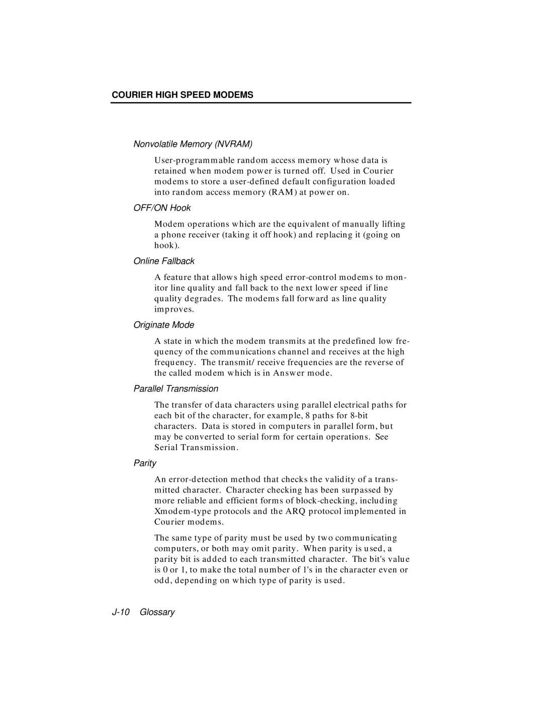 USRobotics V.34 user manual Nonvolatile Memory Nvram 