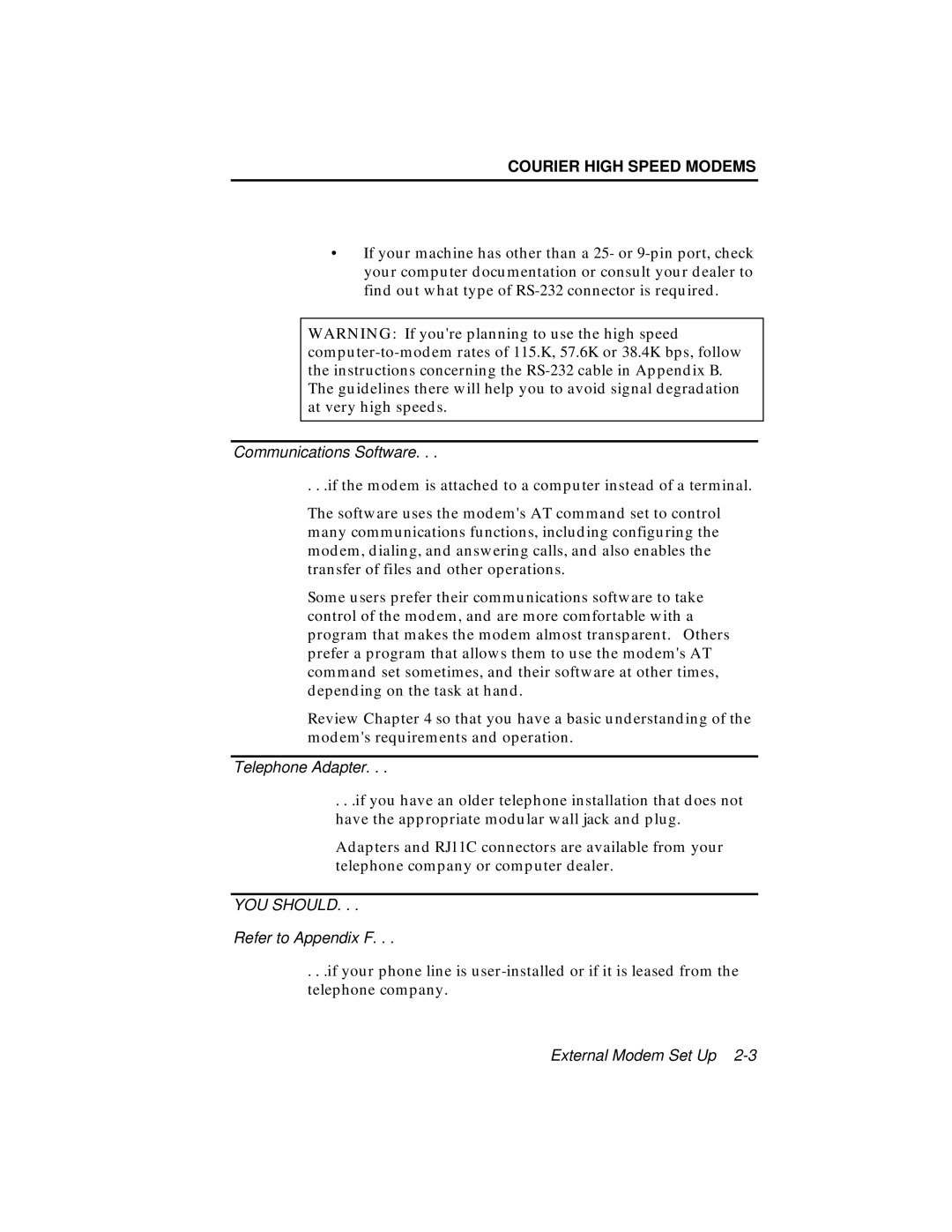 USRobotics V.34 user manual YOU should 