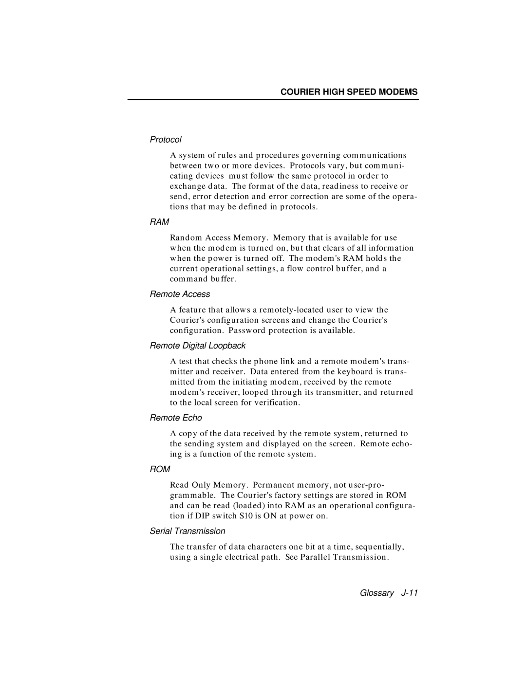 USRobotics V.34 user manual Ram 