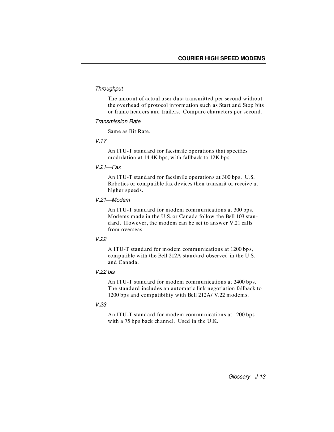 USRobotics V.34 user manual Throughput 