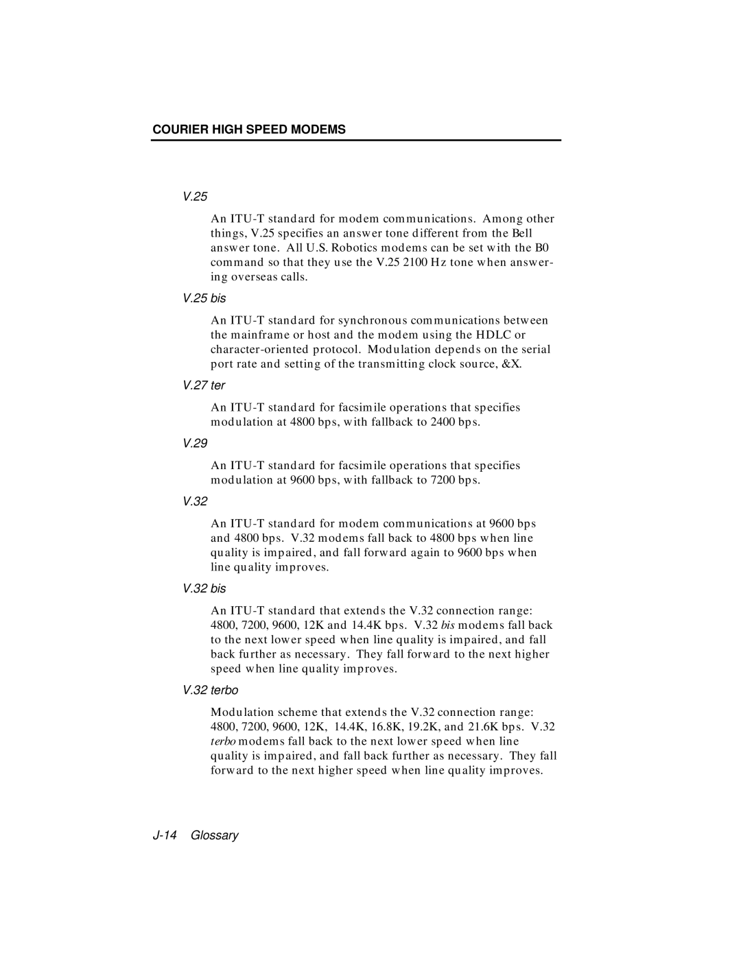 USRobotics V.34 user manual 25 bis 