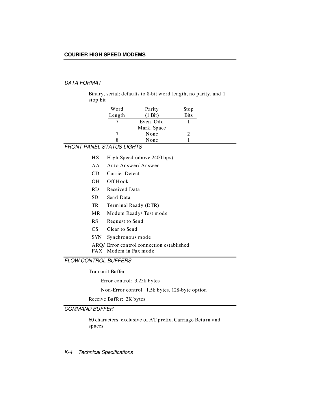 USRobotics V.34 user manual High Speed above 2400 bps 