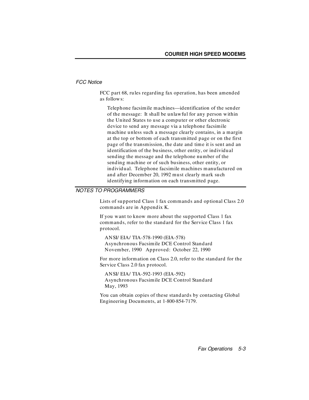 USRobotics V.34 user manual FCC Notice 