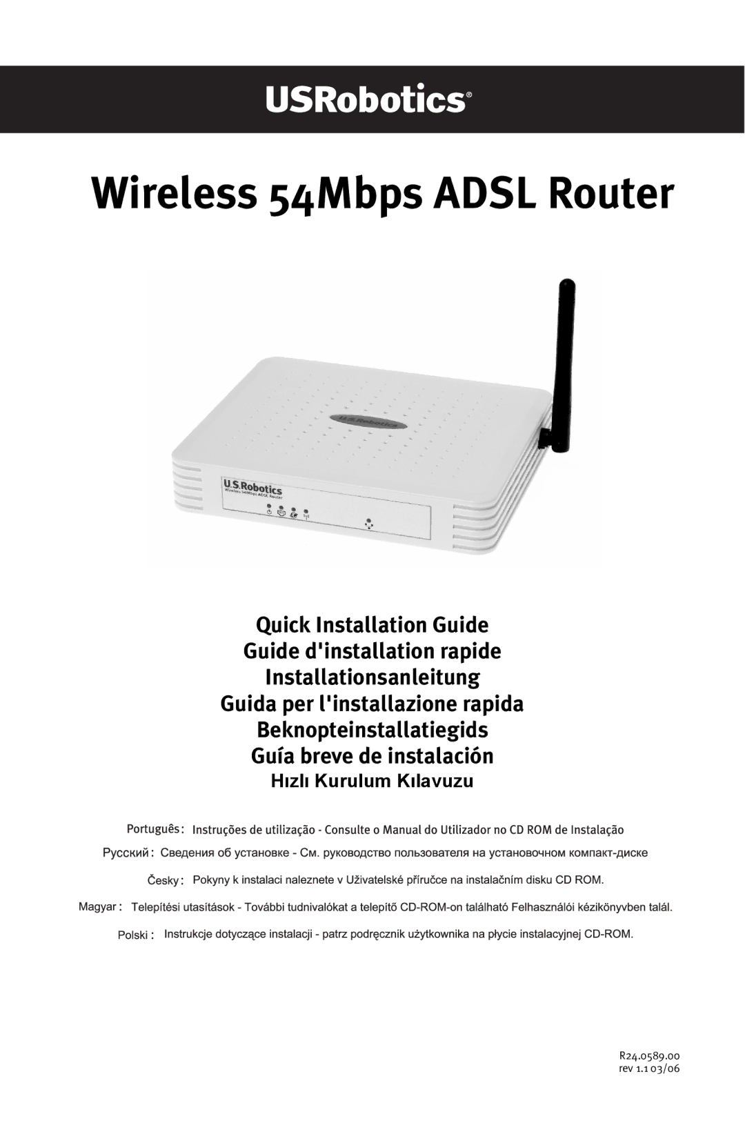 USRobotics Wireless 54Mbps ADSL Router manual Wireless 54Mbps Adsl Router, Hõzlõ Kurulum Kõlavuzu 