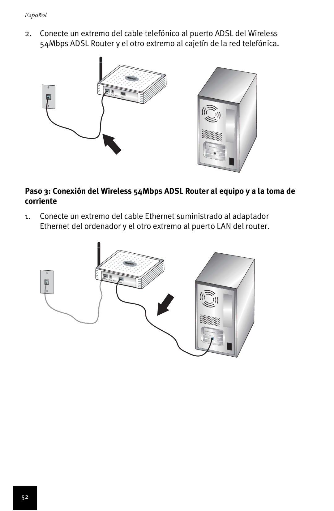 USRobotics Wireless 54Mbps ADSL Router manual Español 