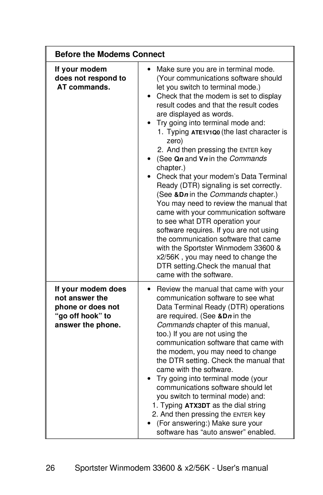 USRobotics x2/56K, 33600 user manual Before the Modems Connect 