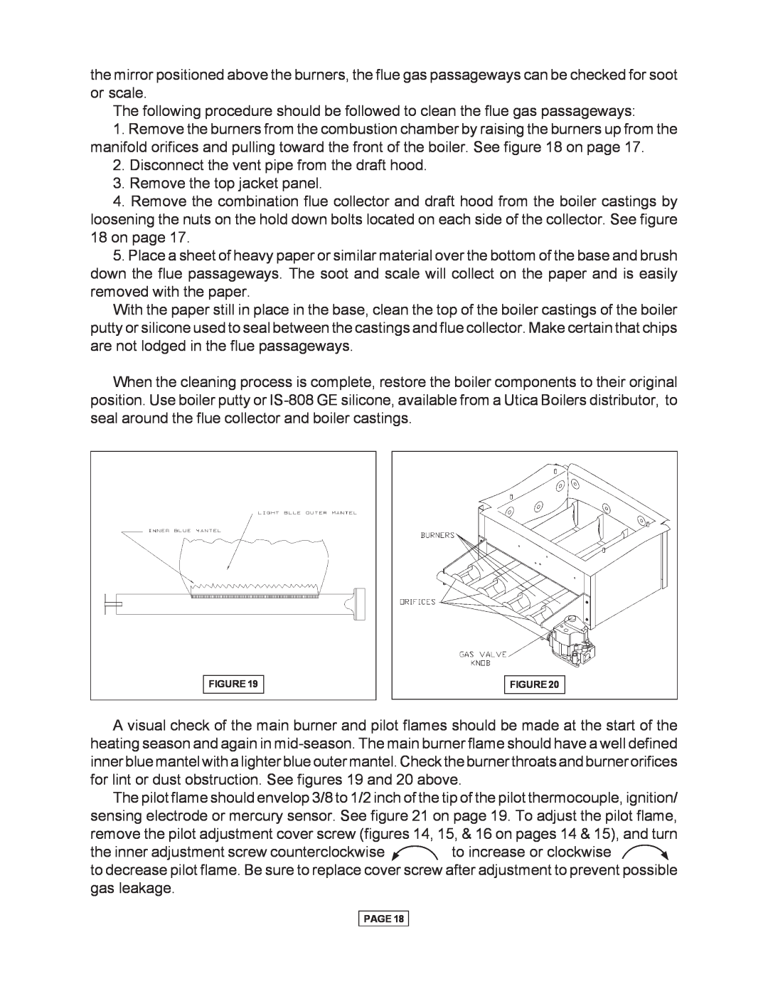 Utica Gas-fired Boiler manual Disconnect the vent pipe from the draft hood 