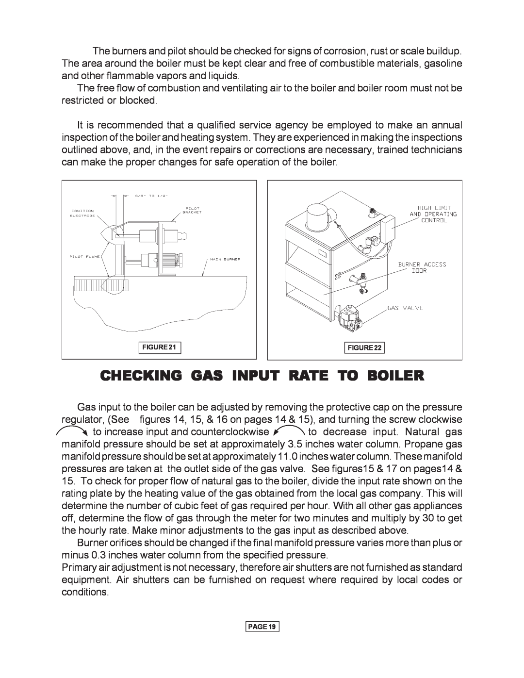 Utica Gas-fired Boiler manual Checking Gas Input Rate To Boiler 