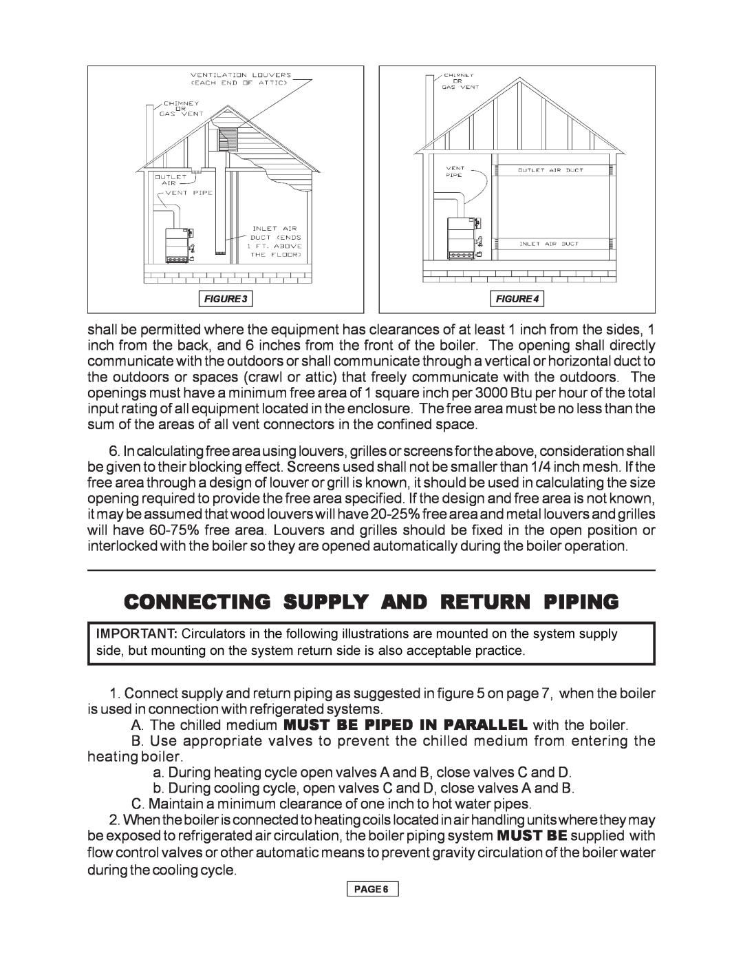 Utica Gas-fired Boiler manual Connecting Supply And Return Piping 