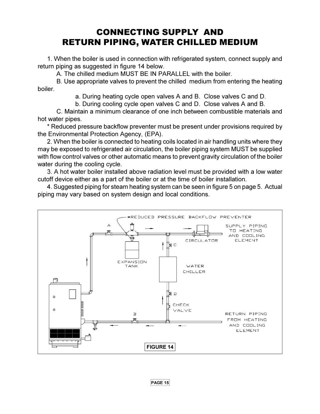 Utica PEG-C installation manual Connecting Supply Return PIPING, Water Chilled Medium 