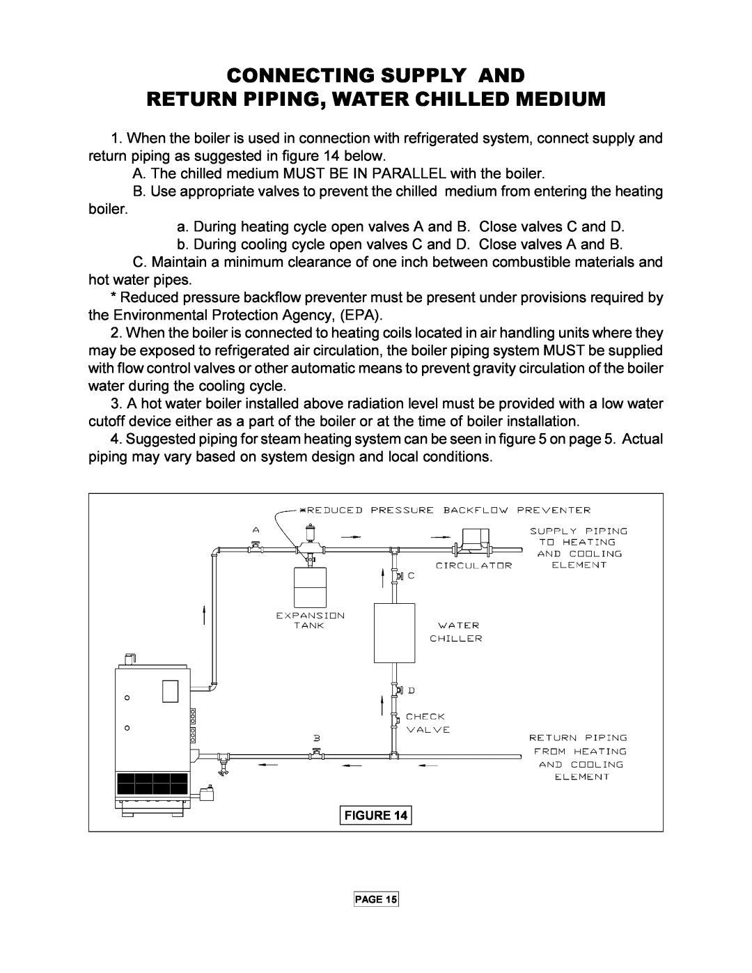 Utica PEG-C installation manual Connecting Supply And, Return Piping, Water Chilled Medium 