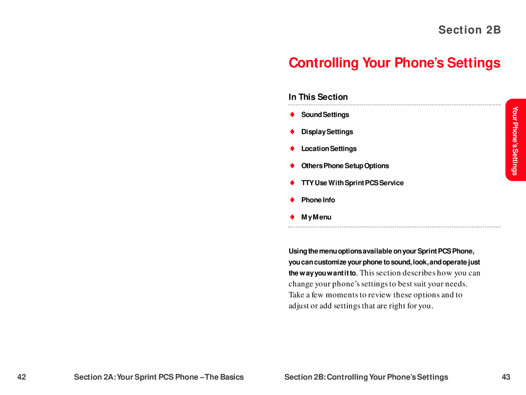 UTStarcom CDM-105 warranty Controlling Your Phone’s Settings 