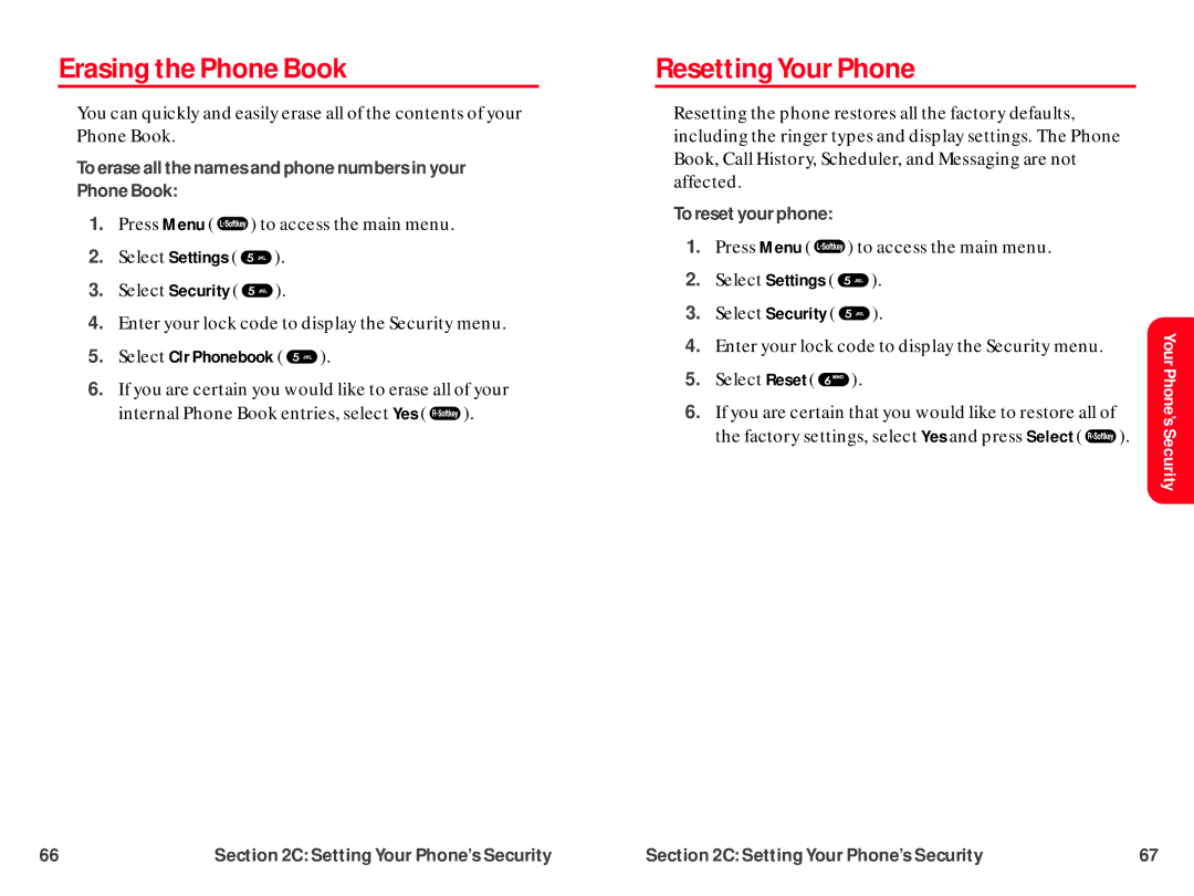 UTStarcom CDM-105 warranty Erasing the Phone Book, Resetting Your Phone, Select Clr Phonebook 