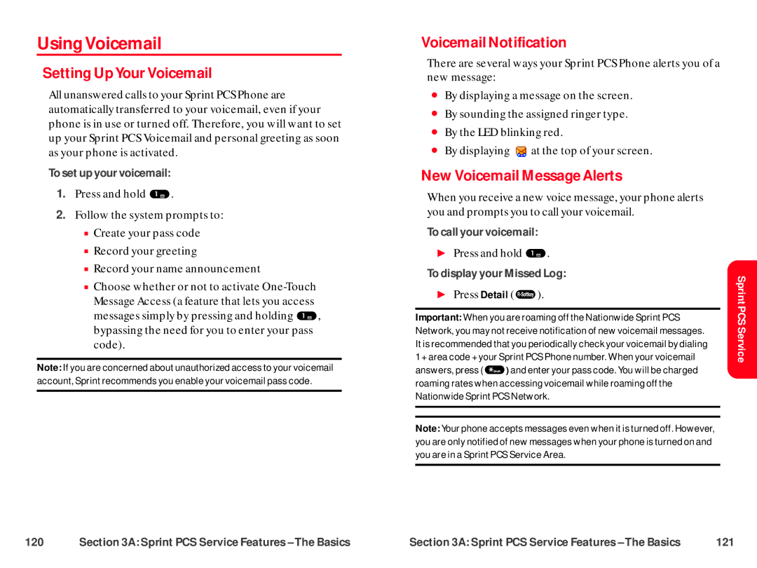 UTStarcom CDM-105 warranty Using Voicemail, Setting Up Your Voicemail, Voicemail Notification, New Voicemail Message Alerts 