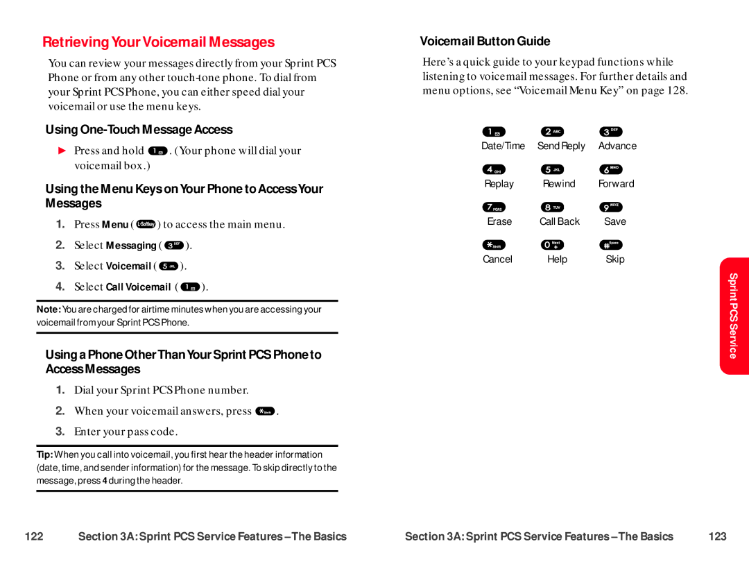 UTStarcom CDM-105 warranty Retrieving Your Voicemail Messages, Using One-Touch Message Access, Voicemail Button Guide 