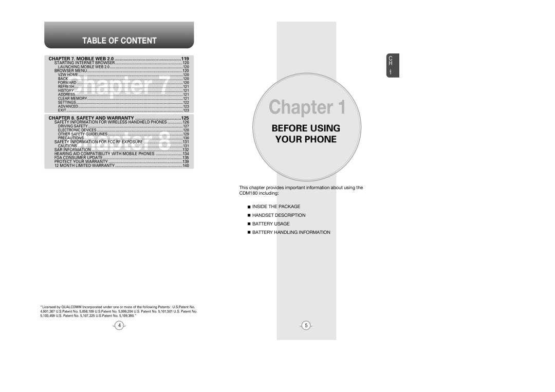 UTStarcom CDM 1080 manual Table of Content, 119 