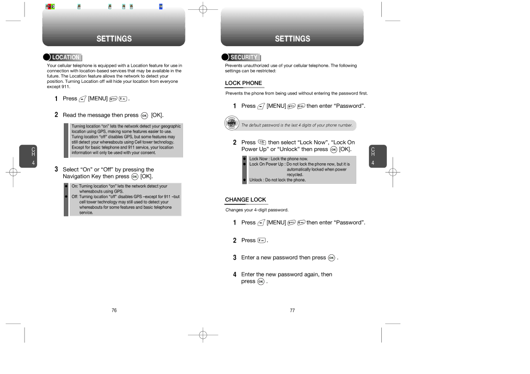 UTStarcom CDM-8615 Press Menu Read the message then press OK, Select On or Off by pressing Navigation Key then press OK 