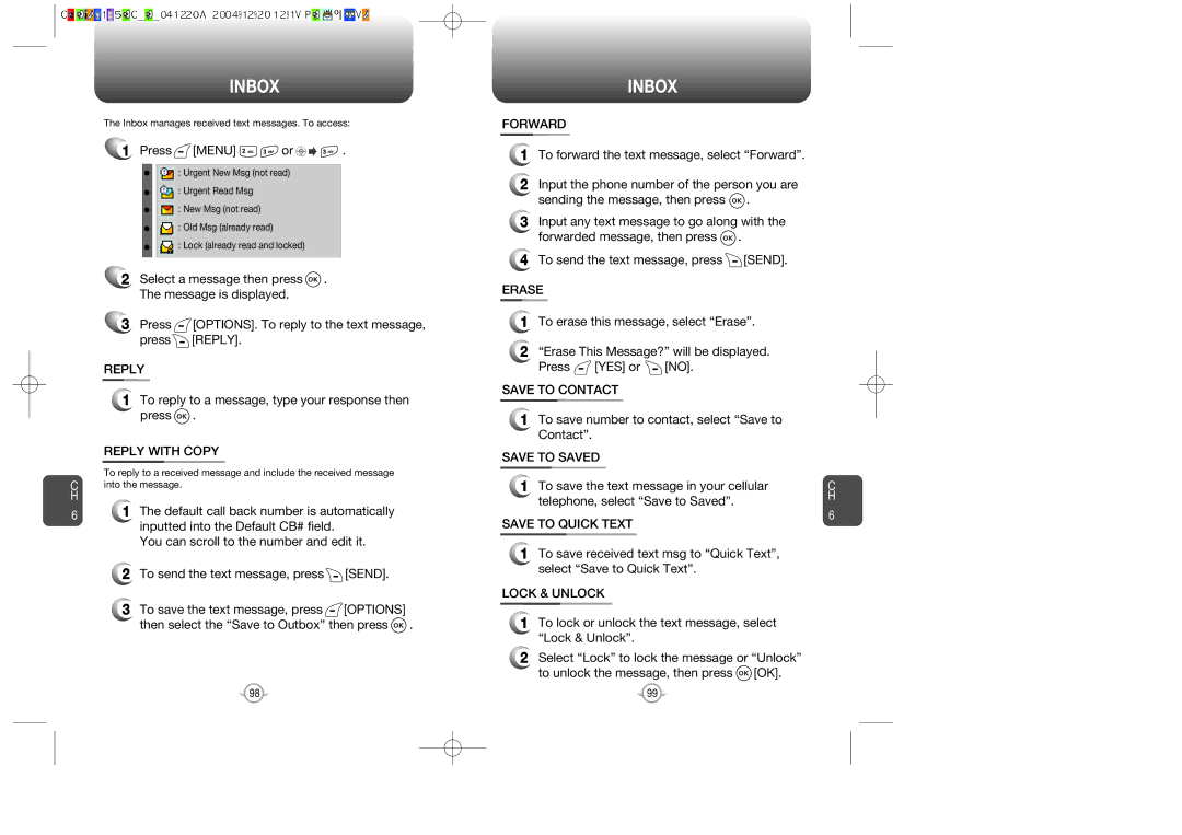 UTStarcom CDM-8615 manual Inbox 