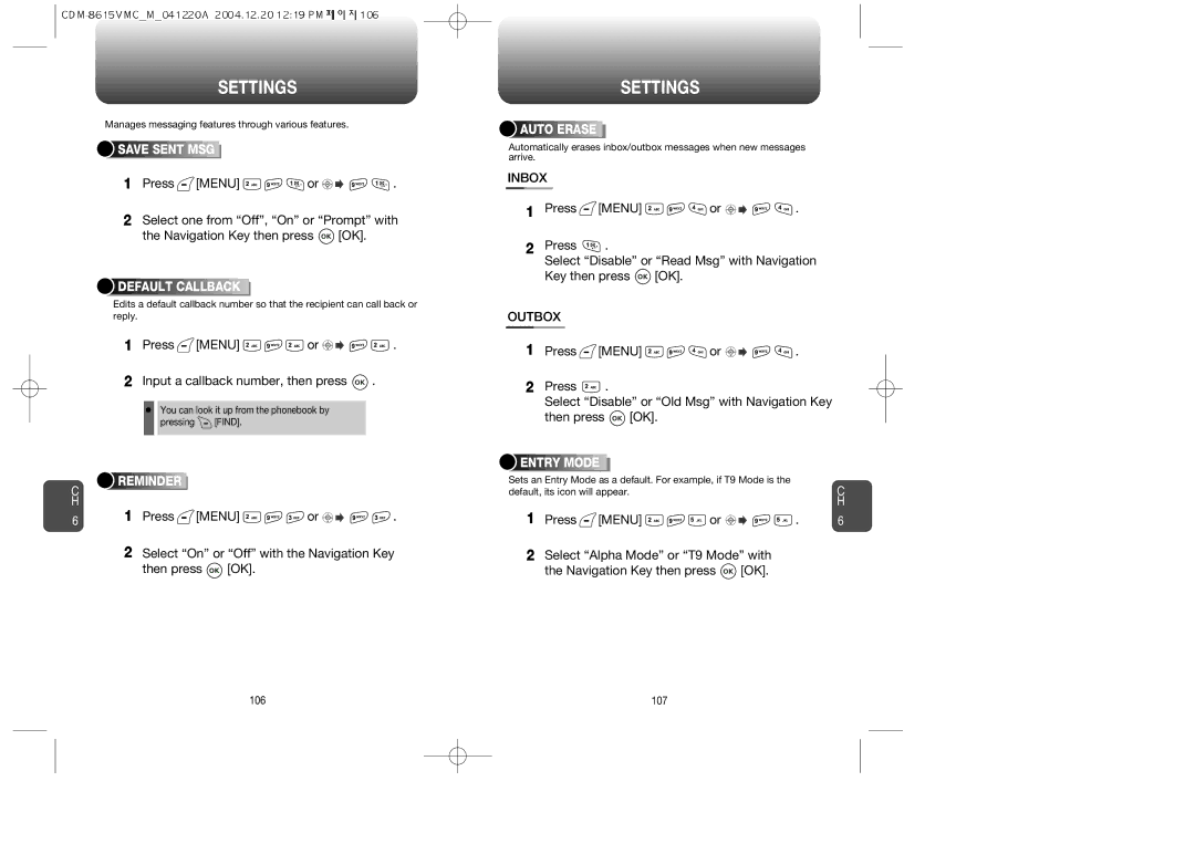 UTStarcom CDM-8615 manual Press Menu or Input a callback number, then press, Inbox, Outbox 