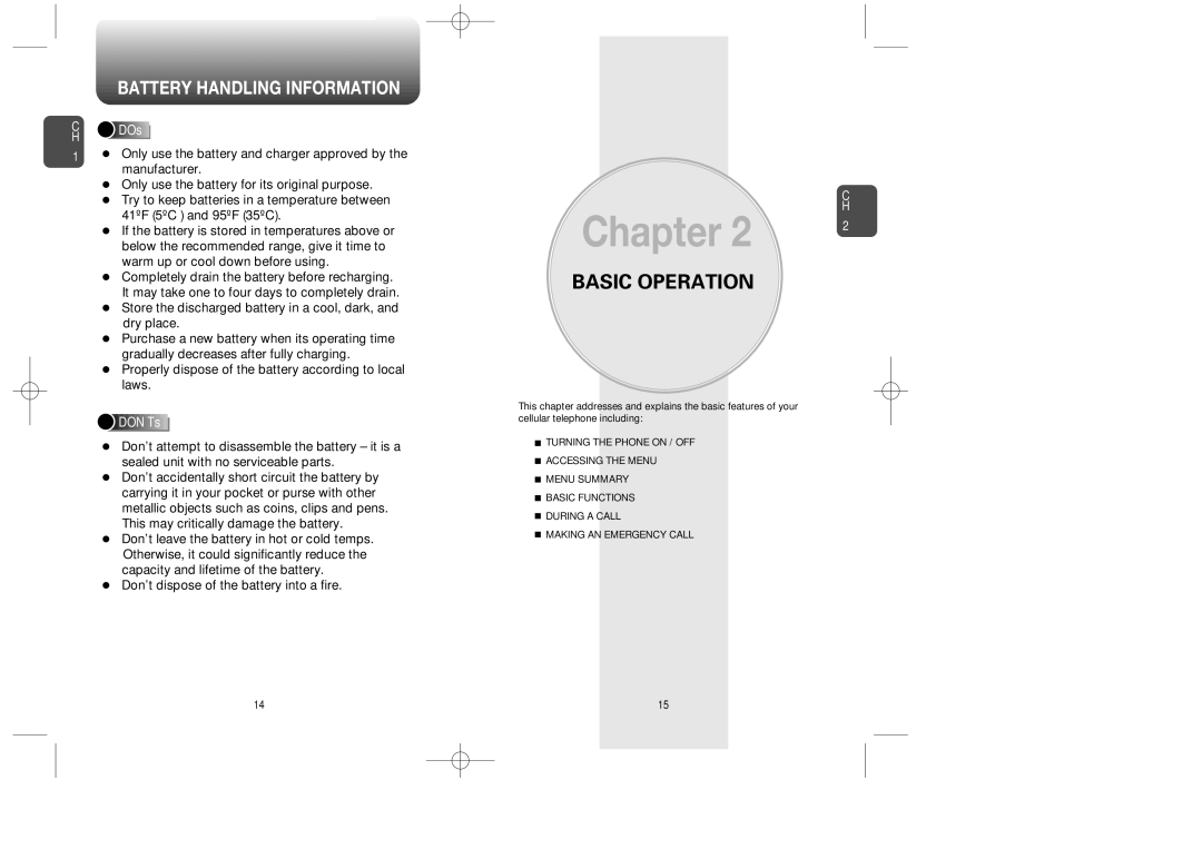 UTStarcom CDM-8615 manual Battery Handling Information, DOs, DON’Ts 