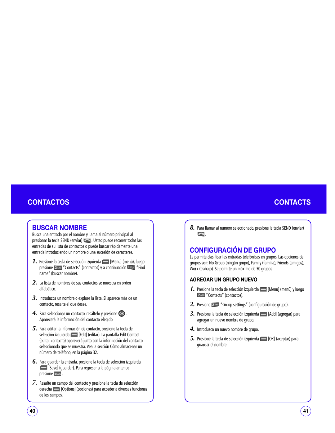 UTStarcom CDM1450 manual Configuración DE Grupo, Agregar UN Grupo Nuevo 